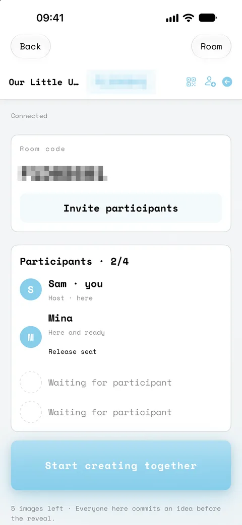Invite friends to a private room