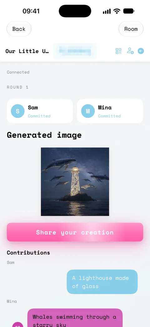 Reveal the image you made together