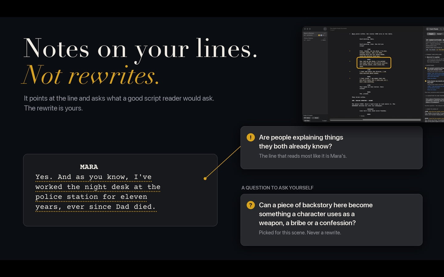 Notes on lines, without a rewrite