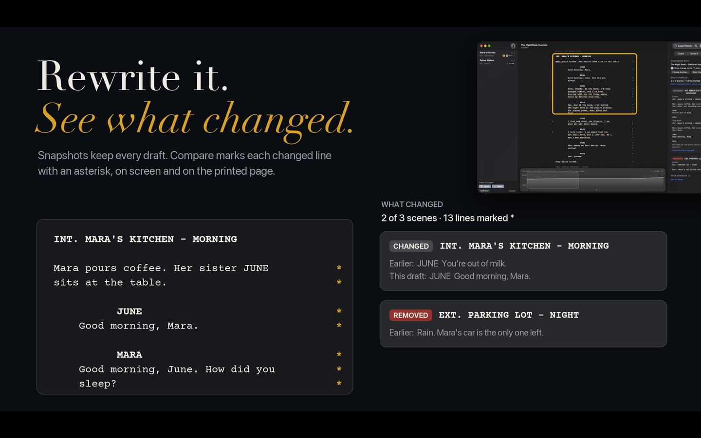 Compare a rewrite with an earlier snapshot