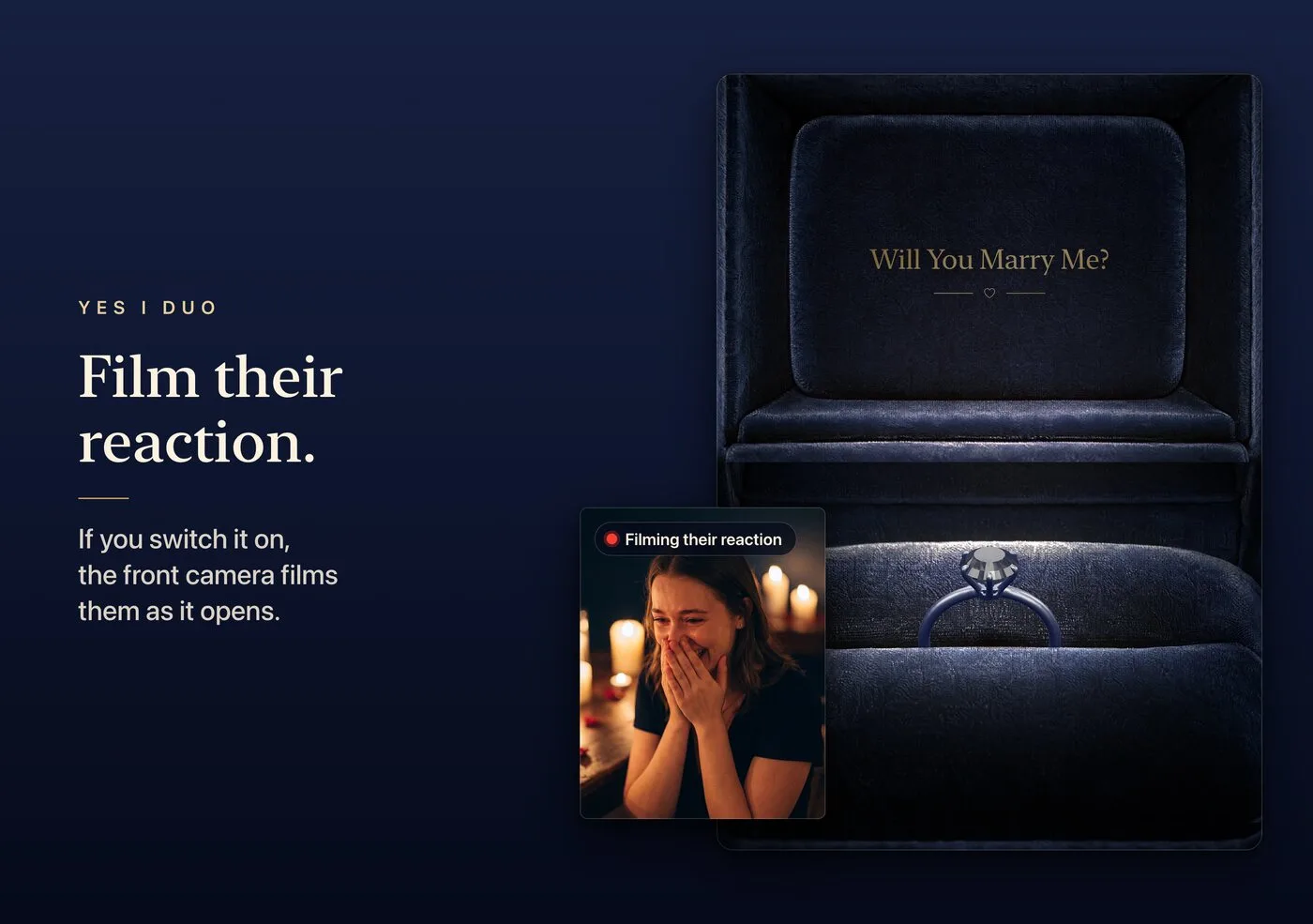 Film their reaction (the reaction shown is a staged illustration, not a real customer)